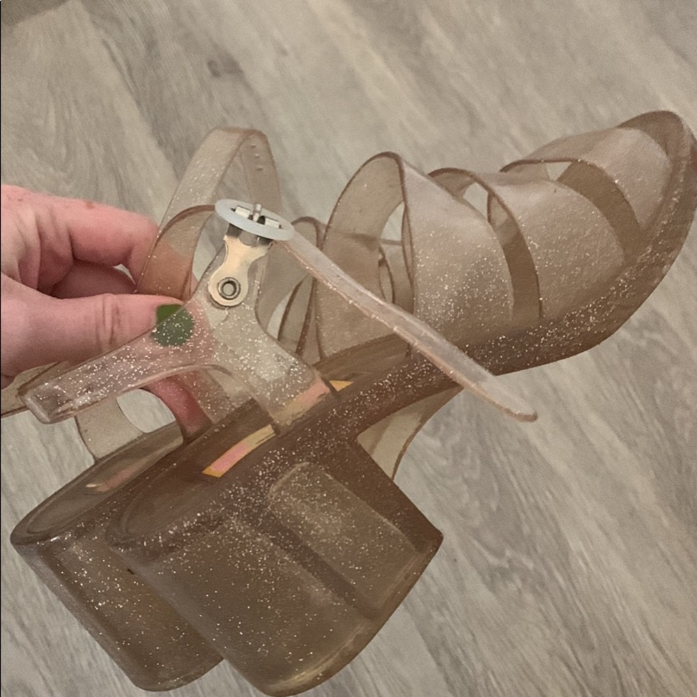 Plastic jelly shoes vintage Y2K heeled sandals